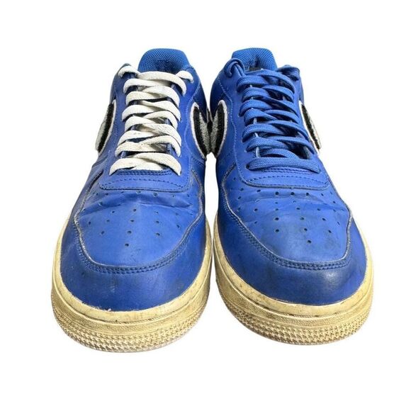 Nike Air Force 1 Low Mens 11 Chenille Swoosh Royal Blue Shoes 823511-409 - Picture 7 of 10